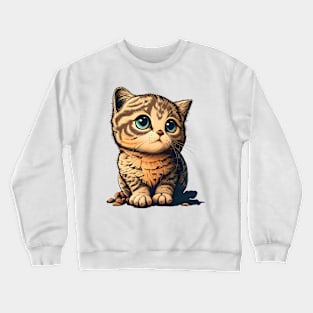 Cute Baby Sad Cat Lover Crewneck Sweatshirt